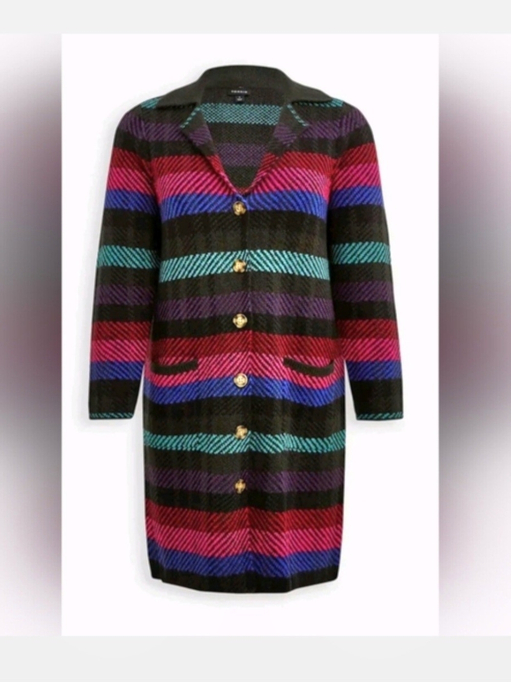 NWT!! Long Button-Front Sweater Coat